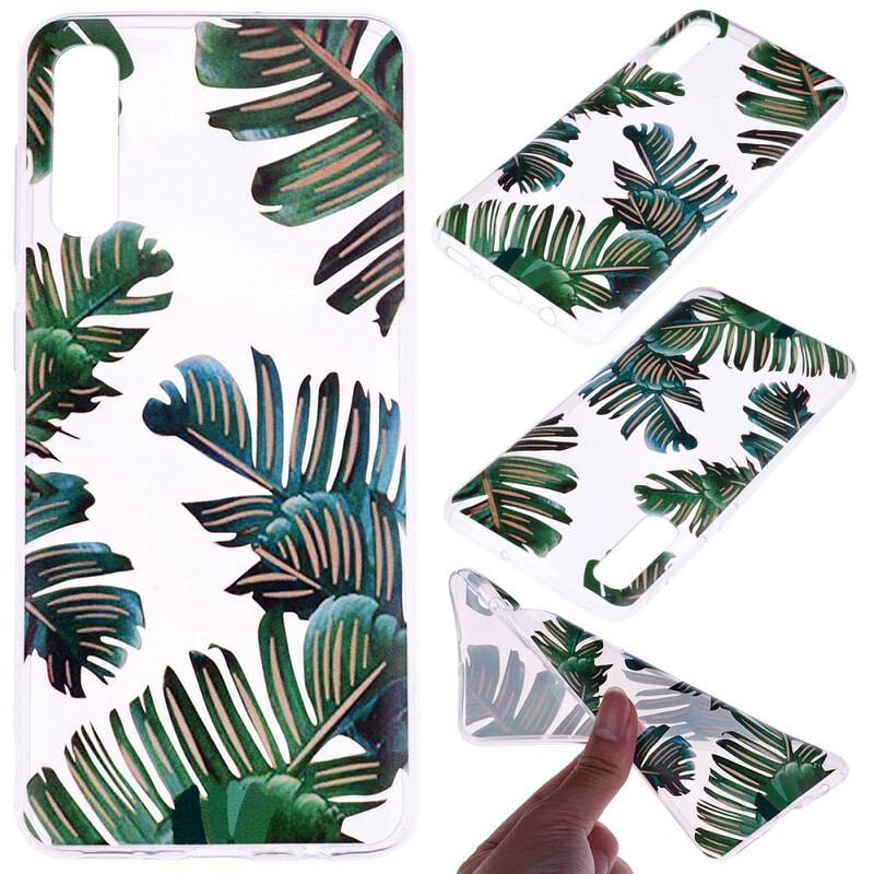 Capa Para Samsung Galaxy A70 Folhas Verdes Sem Costura