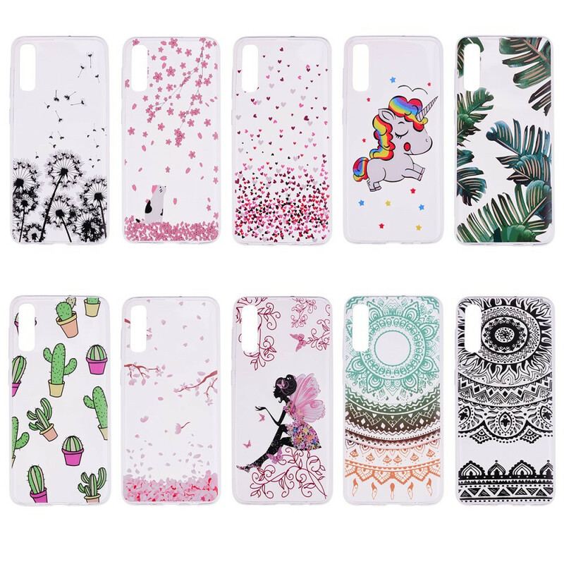 Capa Para Samsung Galaxy A70 Folhas Verdes Sem Costura