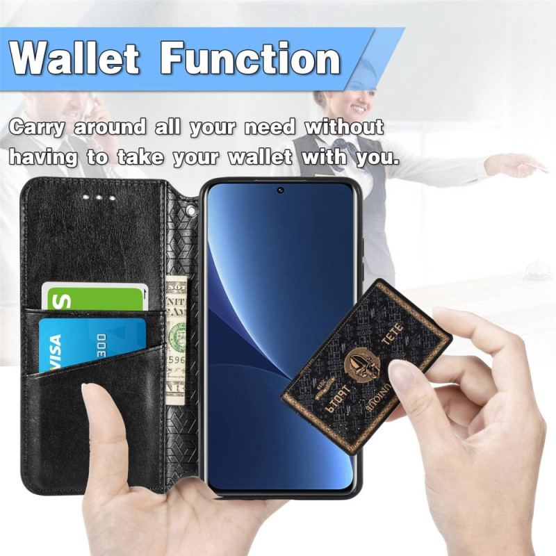 Capa De Celular Para Xiaomi 12T / 12T Pro Flip Folhas Tribais