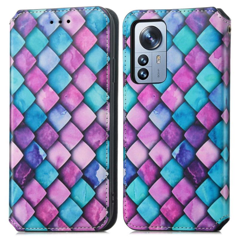 Capa De Celular Para Xiaomi 12T / 12T Pro Flip Projeto Rfid Caseneo