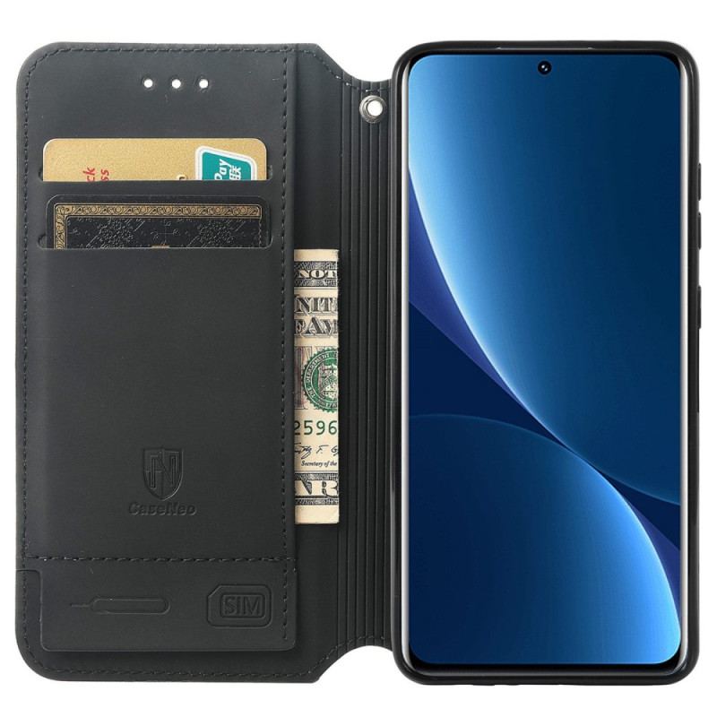Capa De Celular Para Xiaomi 12T / 12T Pro Flip Projeto Rfid Caseneo
