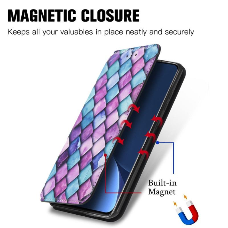 Capa De Celular Para Xiaomi 12T / 12T Pro Flip Projeto Rfid Caseneo