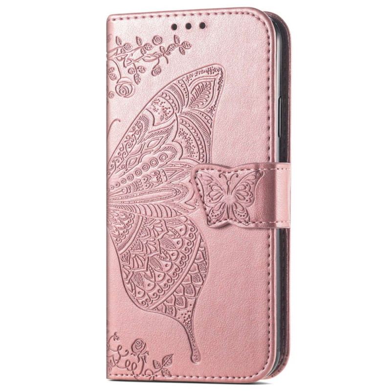 Capa De Couro Para Xiaomi 12T / 12T Pro Borboleta Barroca