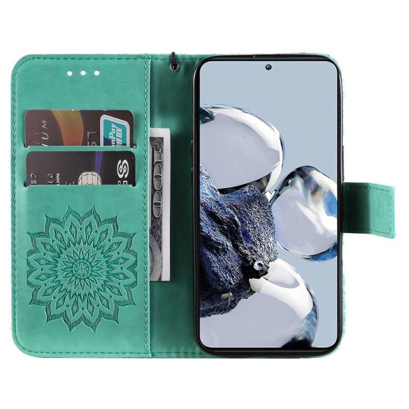 Capa De Couro Para Xiaomi 12T / 12T Pro De Cordão Mandala Strappy