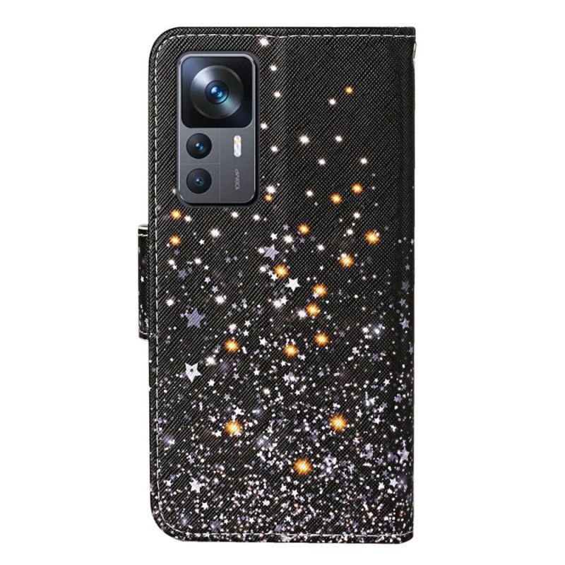 Capa De Couro Para Xiaomi 12T / 12T Pro De Cordão Strappy Preto