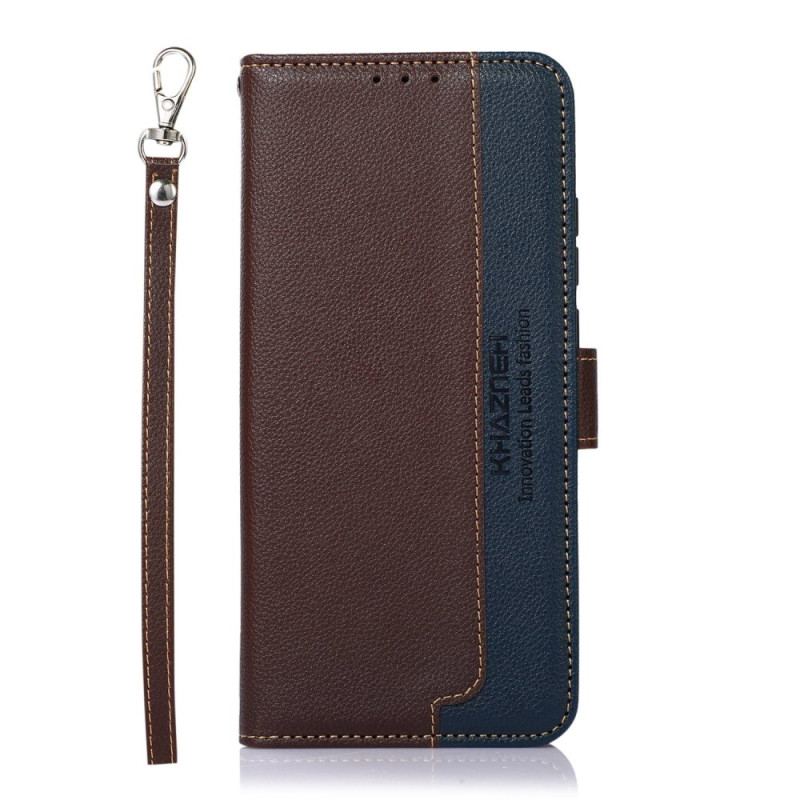 Capa De Couro Para Xiaomi 12T / 12T Pro Estilo Lichia Rfid Khazneh