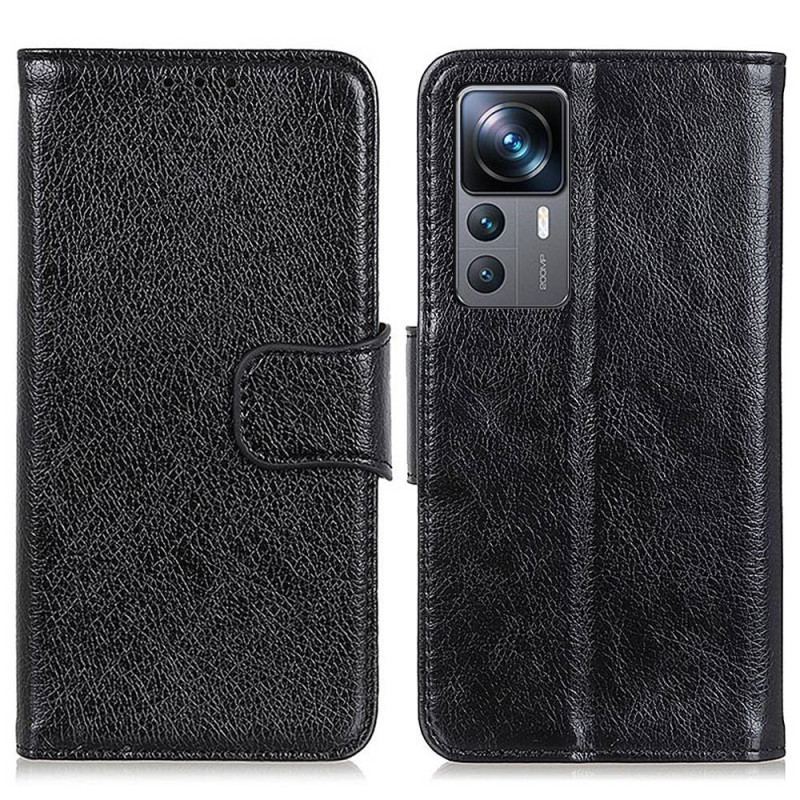 Capa De Couro Para Xiaomi 12T / 12T Pro Couro Napa Rachado