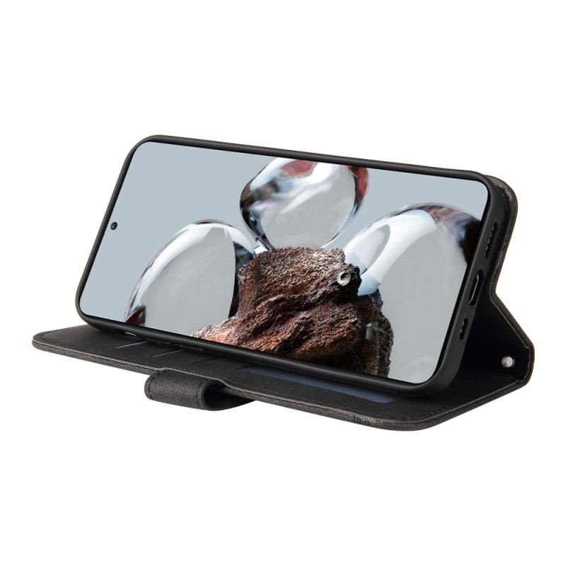 Capa De Couro Para Xiaomi 12T / 12T Pro Rebite Decorativo E Cordão