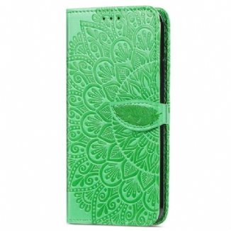 Capa Em Pele Para Xiaomi 12T / 12T Pro Folhas Tribais