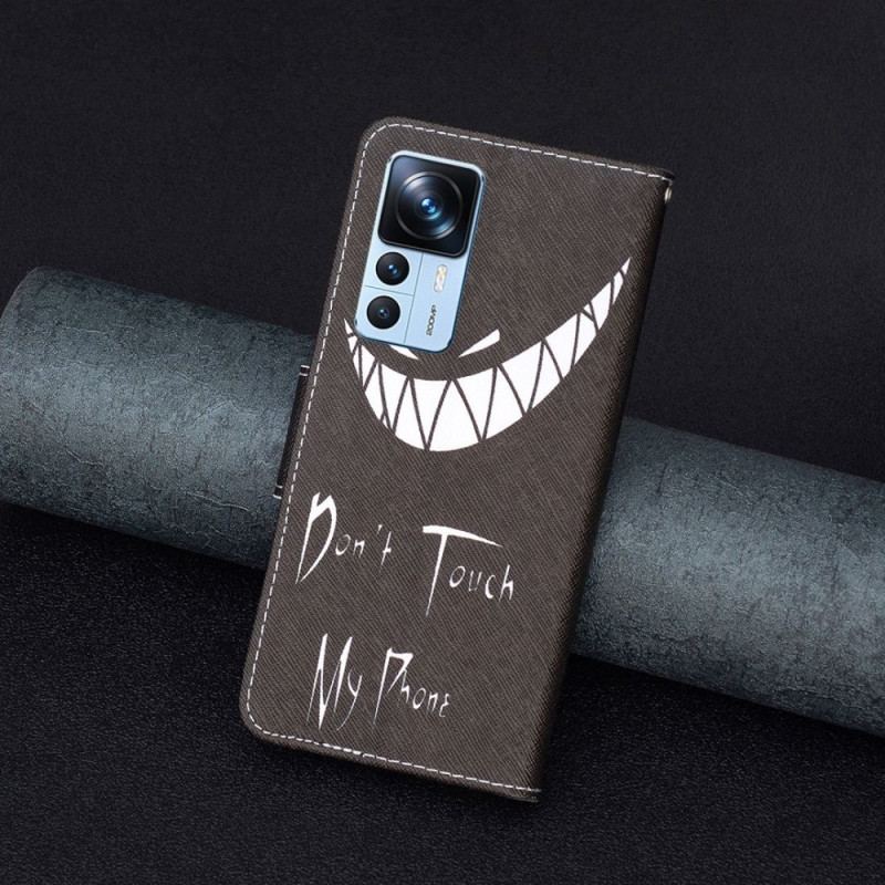 Capa Em Pele Para Xiaomi 12T / 12T Pro Telefone Do Diabo