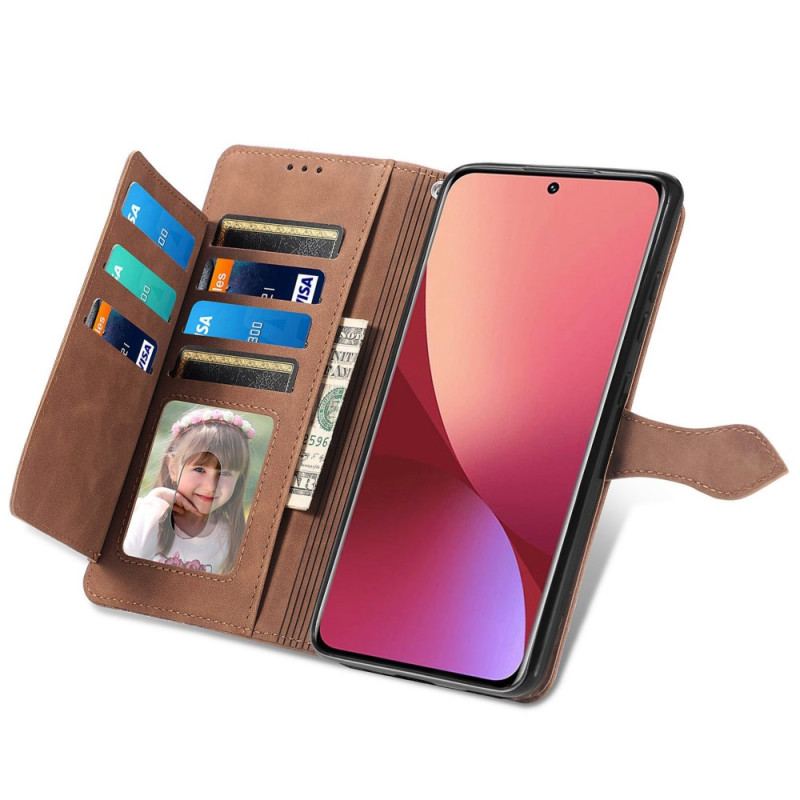Capa Flip Para Xiaomi 12T / 12T Pro Bolsa Frontal Flores