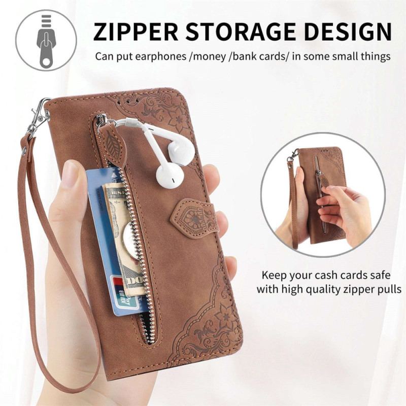 Capa Flip Para Xiaomi 12T / 12T Pro Bolsa Frontal Flores