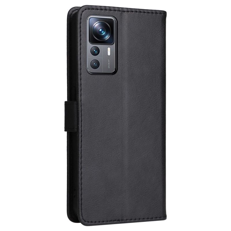 Capa Flip Para Xiaomi 12T / 12T Pro Cordão De Cor Sólida