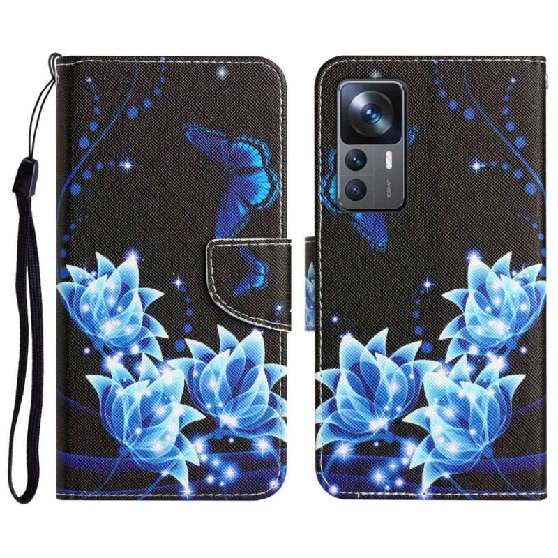Capa Flip Para Xiaomi 12T / 12T Pro De Cordão Strappy Moth