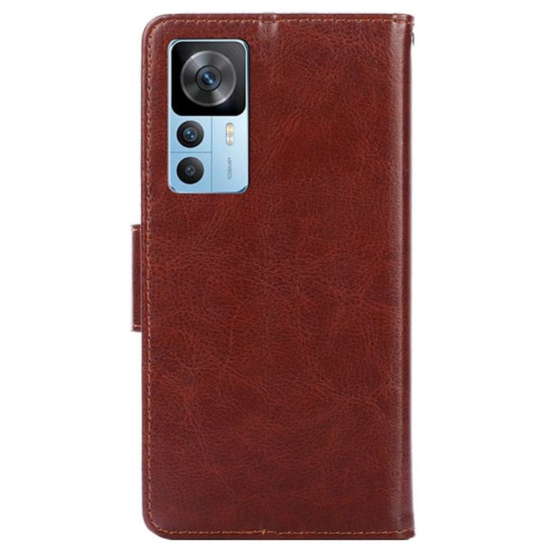 Capa Flip Para Xiaomi 12T / 12T Pro Estilo Retrô De Couro
