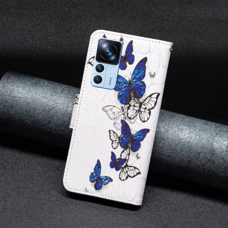 Capa Folio Para Xiaomi 12T / 12T Pro Borboletas