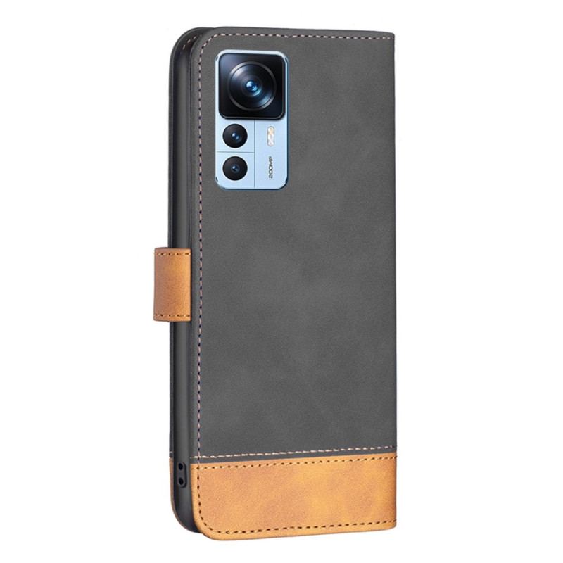 Capa Folio Para Xiaomi 12T / 12T Pro Cor Binfen De Dois Tons