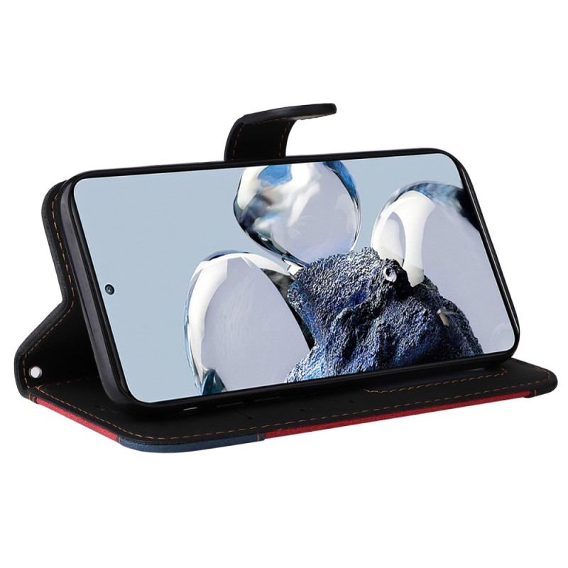 Capa Folio Para Xiaomi 12T / 12T Pro De Cordão Cinta Tricolor