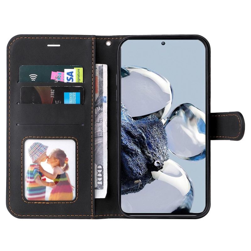 Capa Folio Para Xiaomi 12T / 12T Pro De Cordão Cinta Tricolor