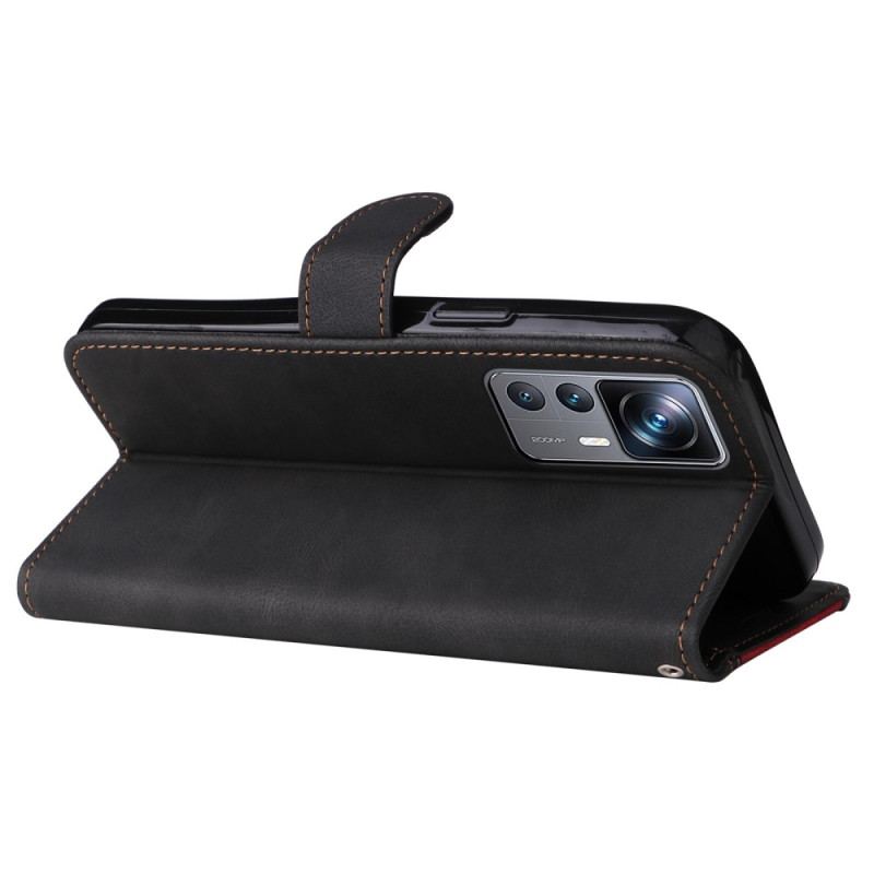 Capa Folio Para Xiaomi 12T / 12T Pro De Cordão Cinta Tricolor