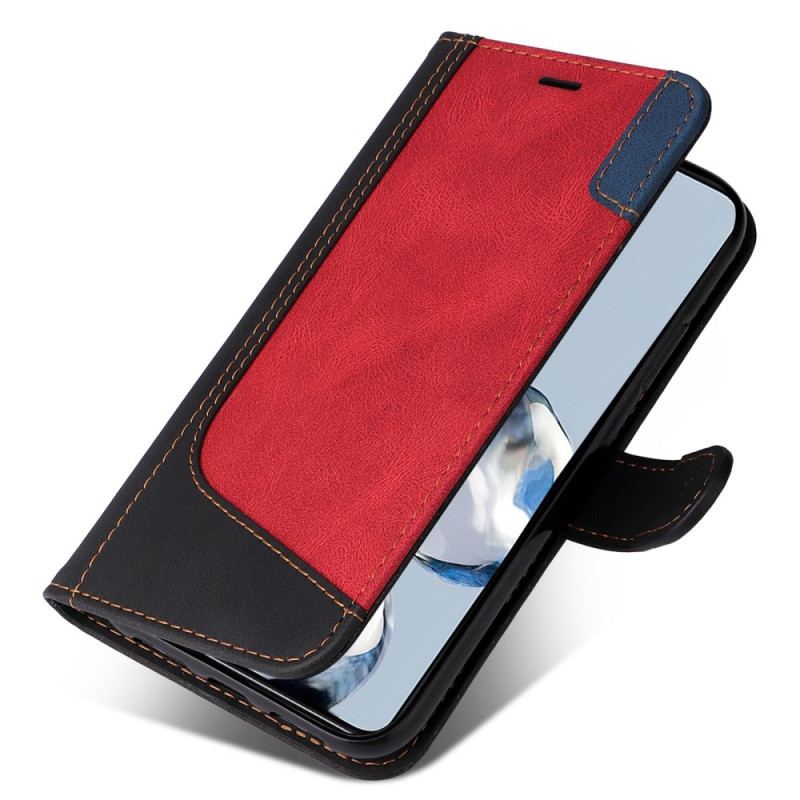 Capa Folio Para Xiaomi 12T / 12T Pro De Cordão Cinta Tricolor