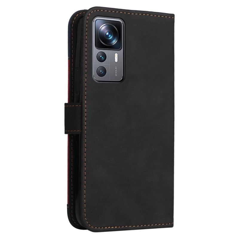 Capa Folio Para Xiaomi 12T / 12T Pro De Cordão Cinta Tricolor