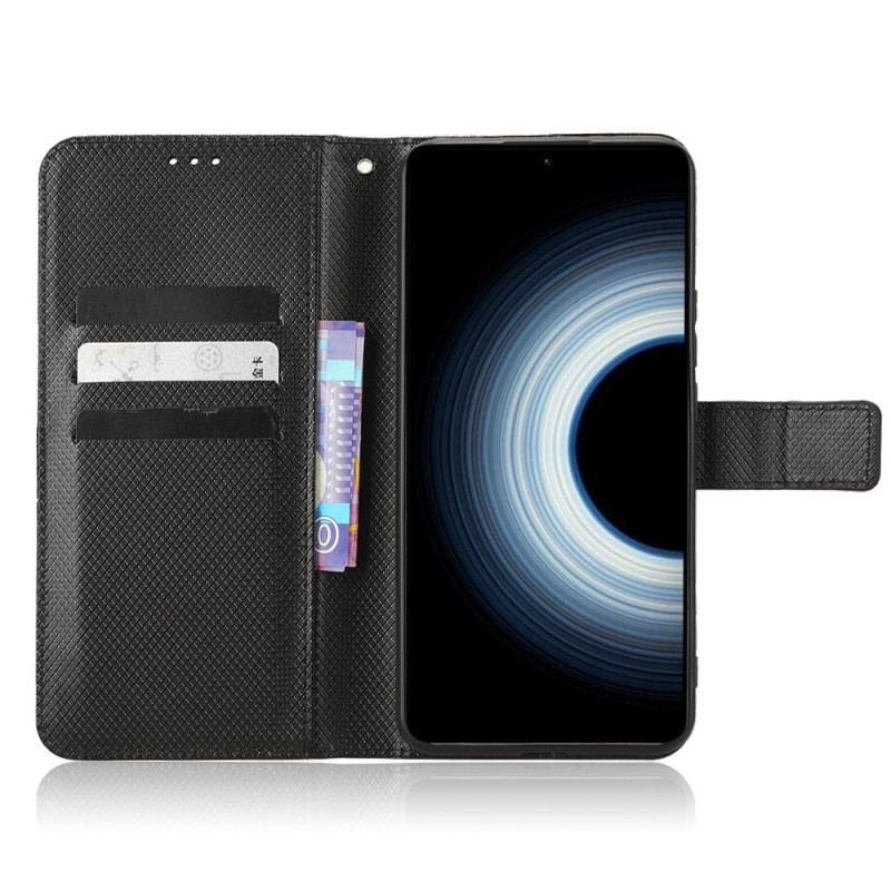 Capa Folio Para Xiaomi 12T / 12T Pro De Cordão Pulseira De Couro Falso