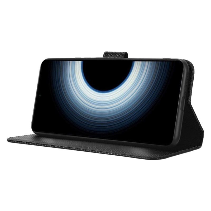 Capa Folio Para Xiaomi 12T / 12T Pro De Cordão Pulseira De Couro Falso