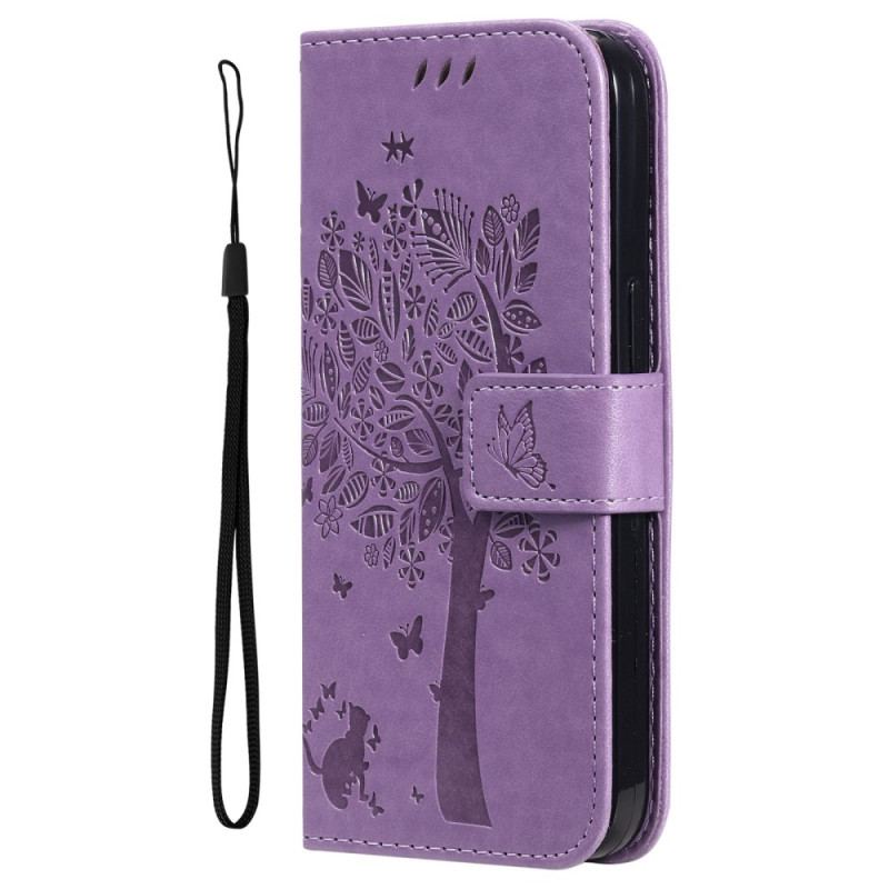 Capa Folio Para Xiaomi 12T / 12T Pro Gato Sob A Árvore