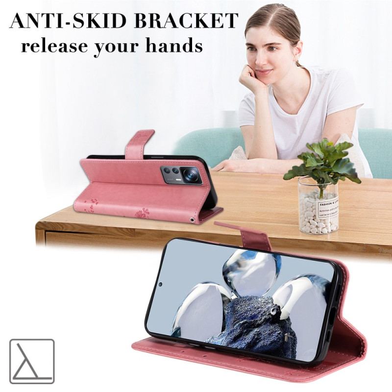 Capa Folio Para Xiaomi 12T / 12T Pro Gato Sob A Árvore