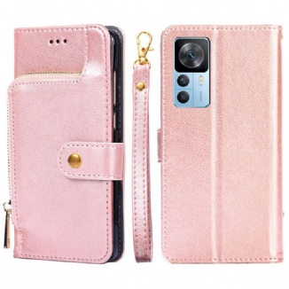 Capa Folio Para Xiaomi 12T / 12T Pro Porta-moedas Frontal E Cordão