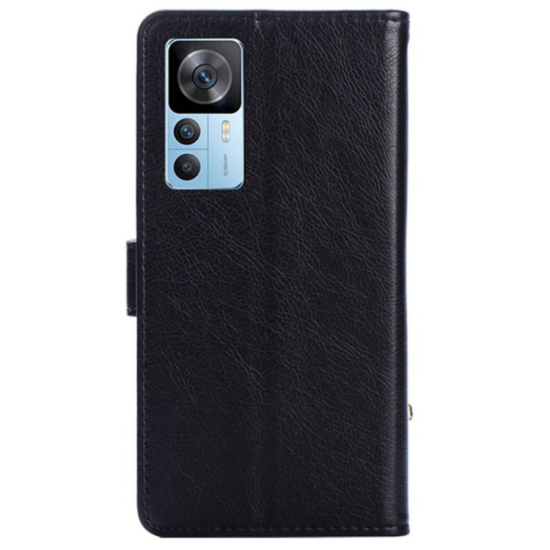 Capa Folio Para Xiaomi 12T / 12T Pro Porta-moedas Frontal E Cordão
