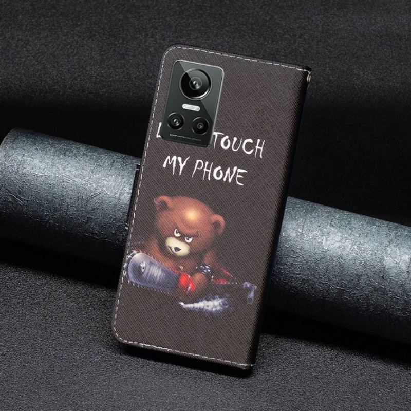 Capa De Couro Para Realme GT Neo 3 Não Toque No Meu Telefone