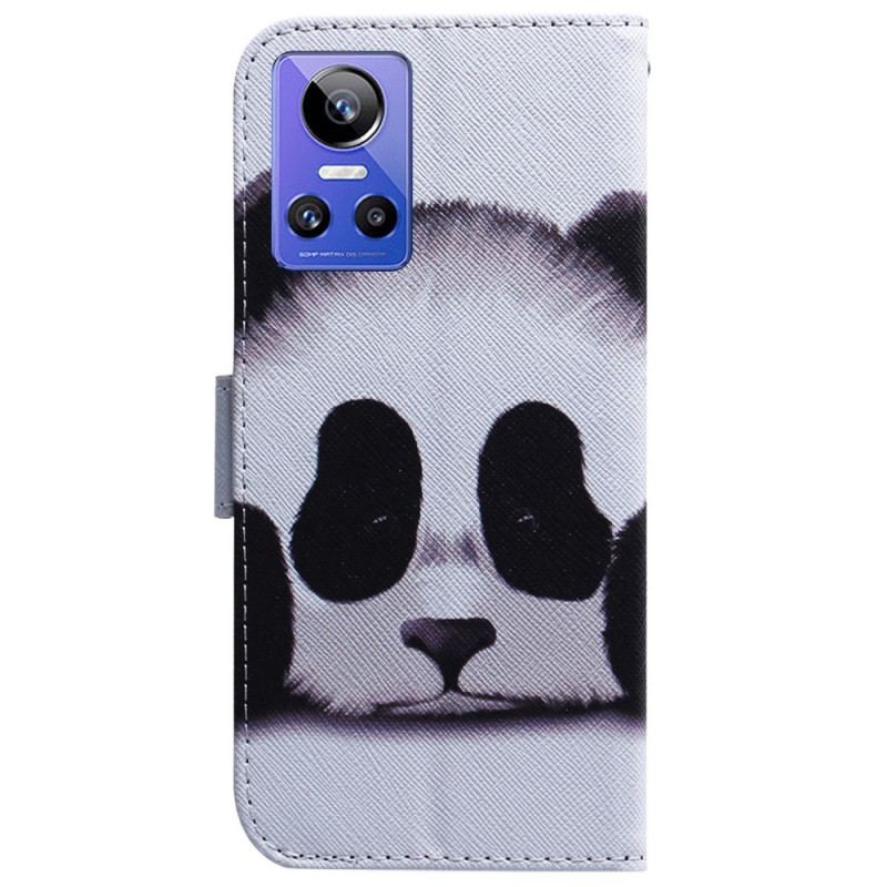 Capa De Couro Para Realme GT Neo 3 Panda Triste