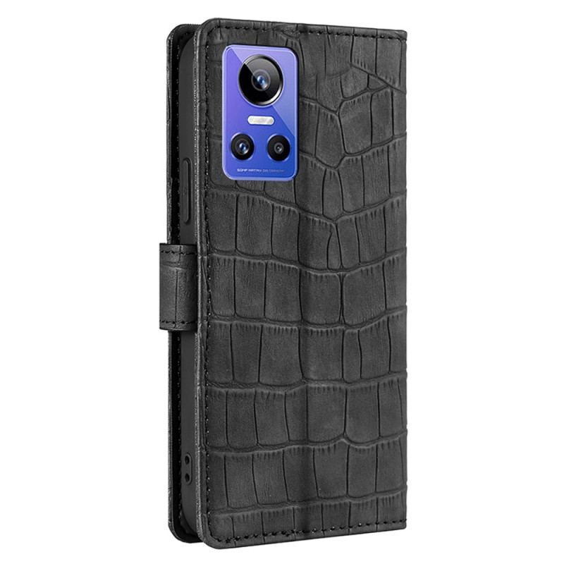 Capa De Couro Para Realme GT Neo 3 Textura De Crocodilo