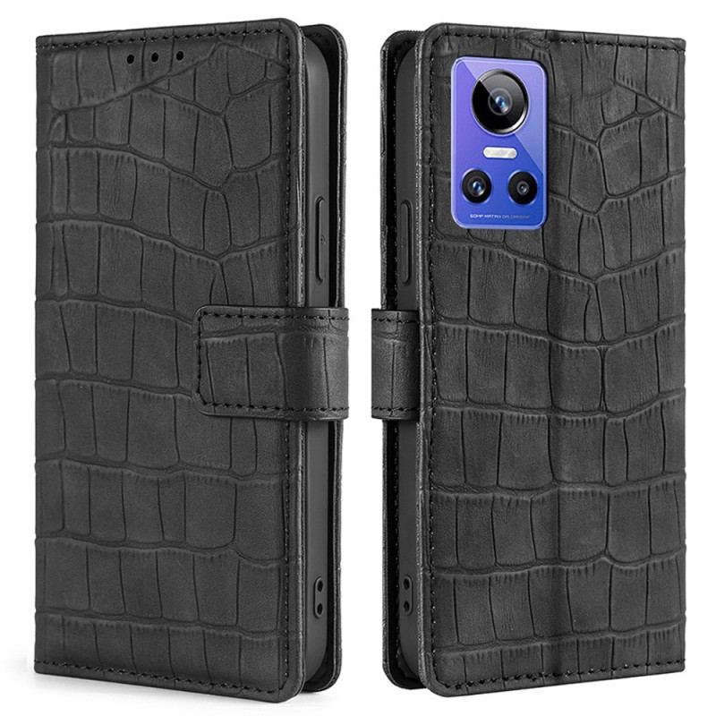 Capa De Couro Para Realme GT Neo 3 Textura De Crocodilo