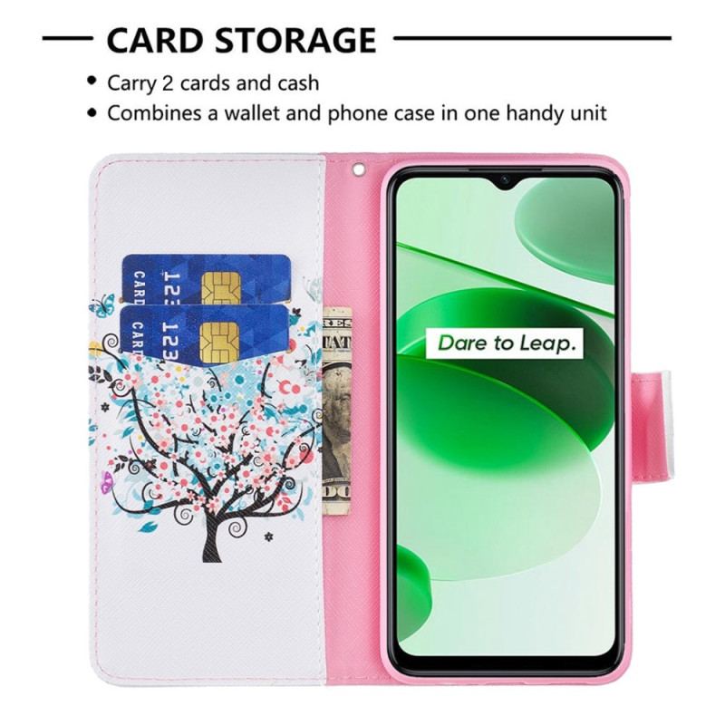 Capa Flip Para Realme GT Neo 3 Árvore Da Fantasia