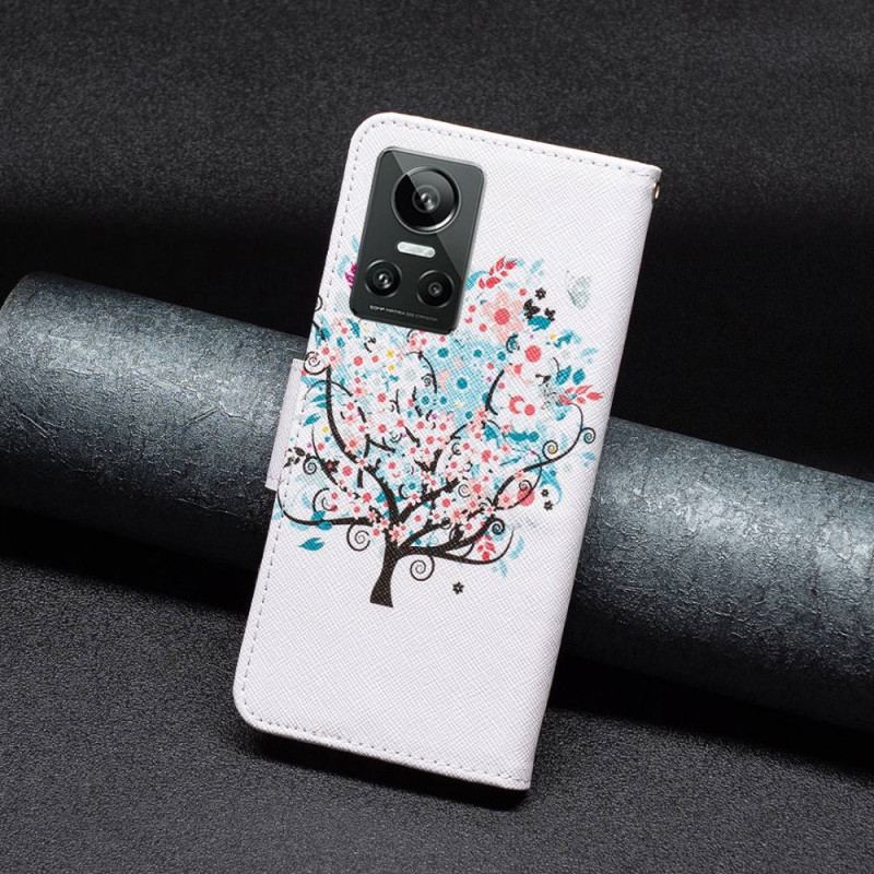 Capa Flip Para Realme GT Neo 3 Árvore Da Fantasia