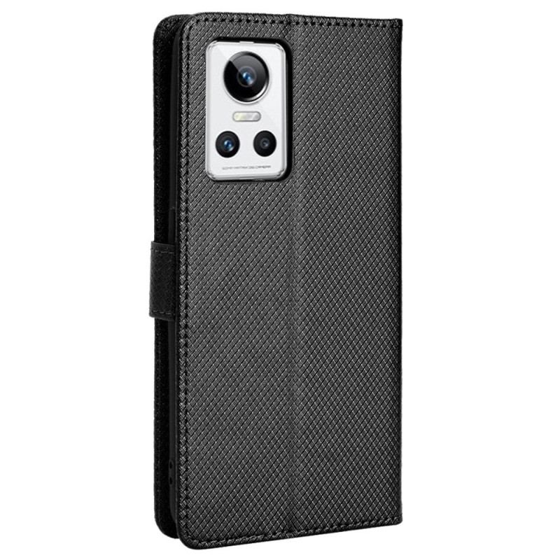 Capa Flip Para Realme GT Neo 3 De Cordão Strappy Textura Diamante