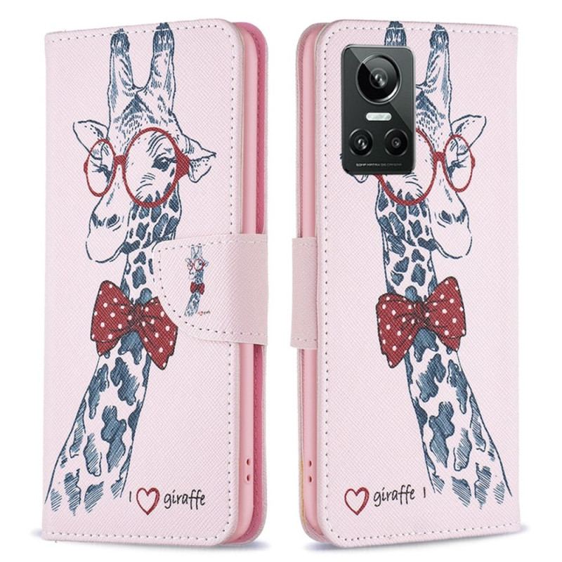 Capa Flip Para Realme GT Neo 3 Girafa Inteligente