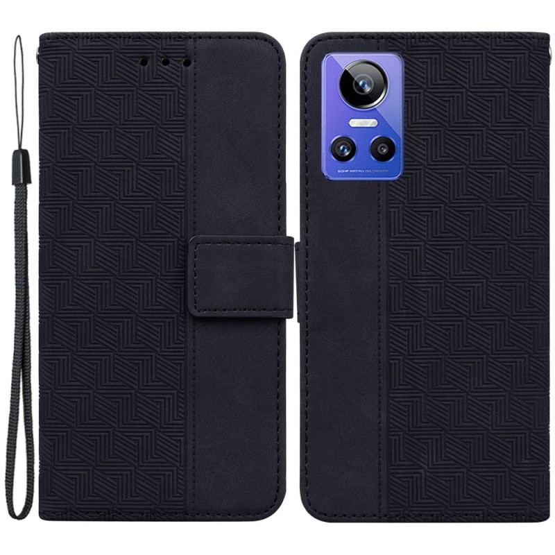 Capa Folio Para Realme GT Neo 3 Padrões Geométricos