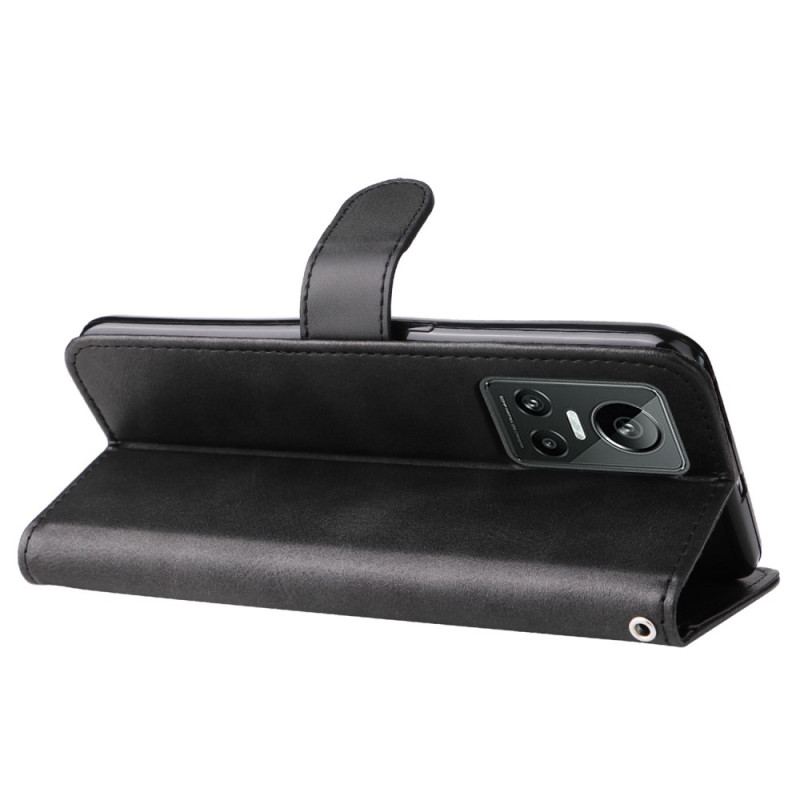 Capa Folio Para Realme GT Neo 3 Capa Tipo Carteira Carteira Zip