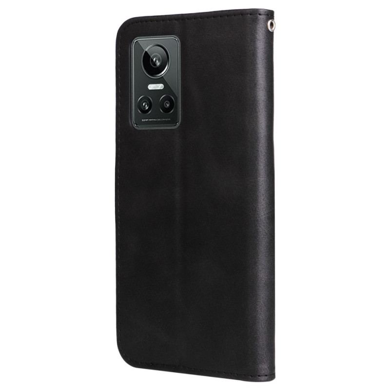 Capa Folio Para Realme GT Neo 3 Capa Tipo Carteira Carteira Zip