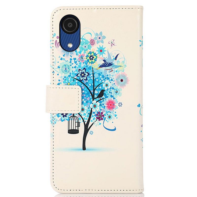 Capa De Couro Para Samsung Galaxy A03 Core Árvore Florida