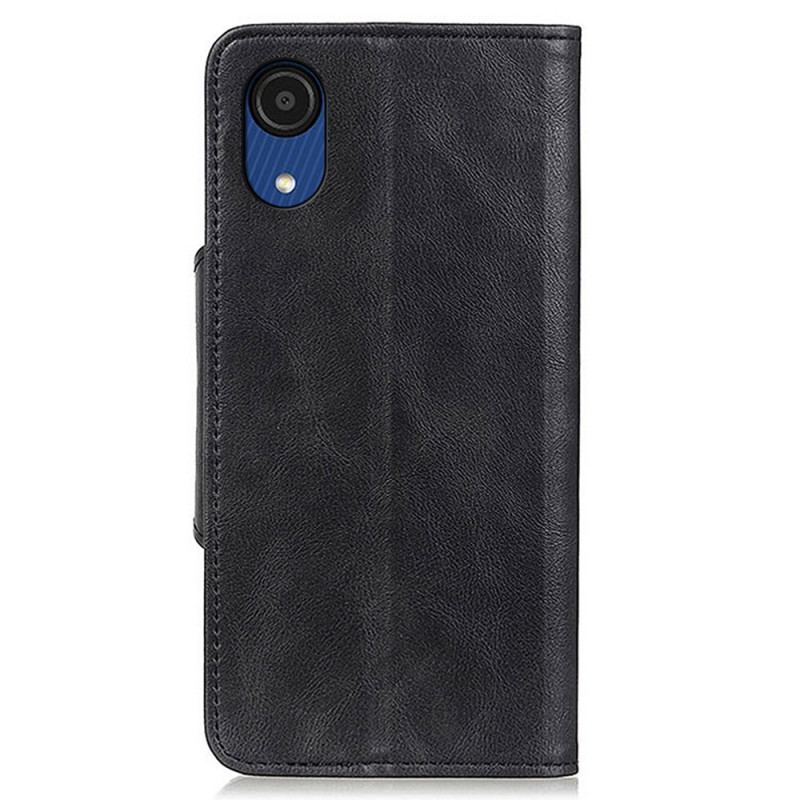 Capa De Couro Para Samsung Galaxy A03 Core Botão De Couro Falso
