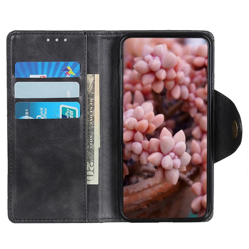 Capa De Couro Para Samsung Galaxy A03 Core Botão De Couro Falso