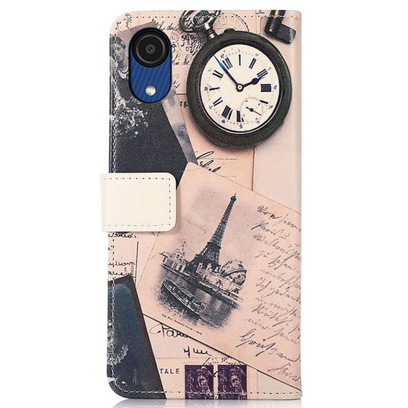 Capa De Couro Para Samsung Galaxy A03 Core Torre Eiffel Do Poeta