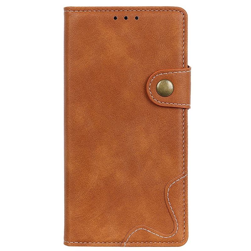 Capa Flip Para Samsung Galaxy A03 Core Botão Artístico E Costuras