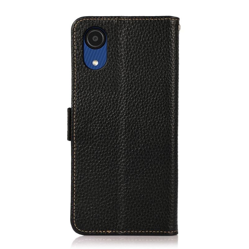 Capa Flip Para Samsung Galaxy A03 Core Couro De Lichia Khazneh Rfid