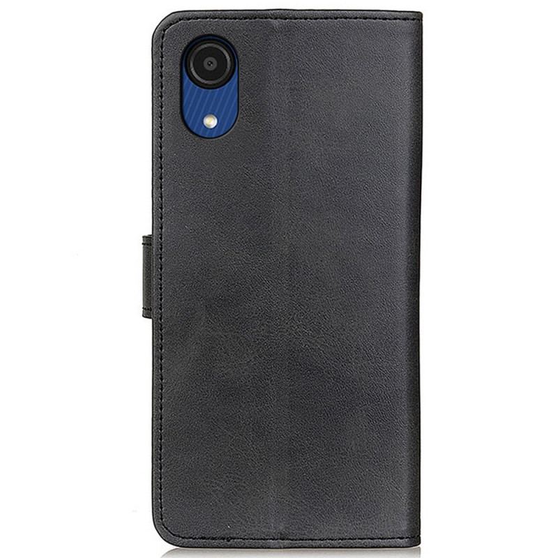 Capa Flip Para Samsung Galaxy A03 Core Efeito De Couro Fosco